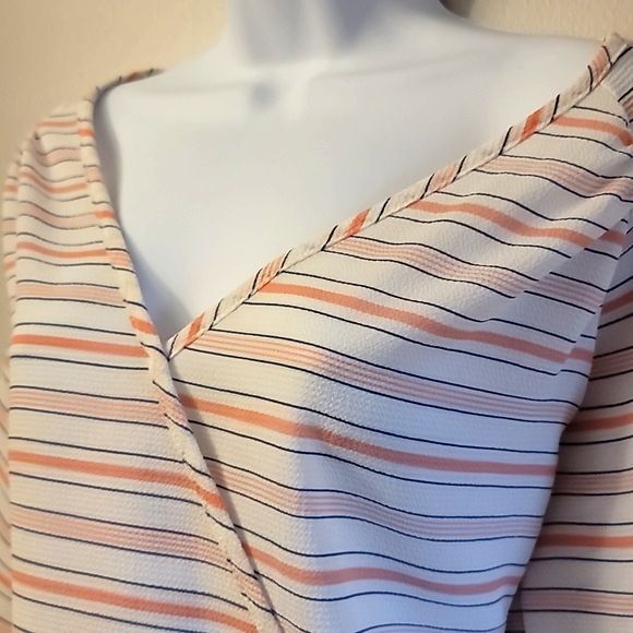 Lavender Field Boho Fringe Striped Top Size Small - Picture 2 of 5